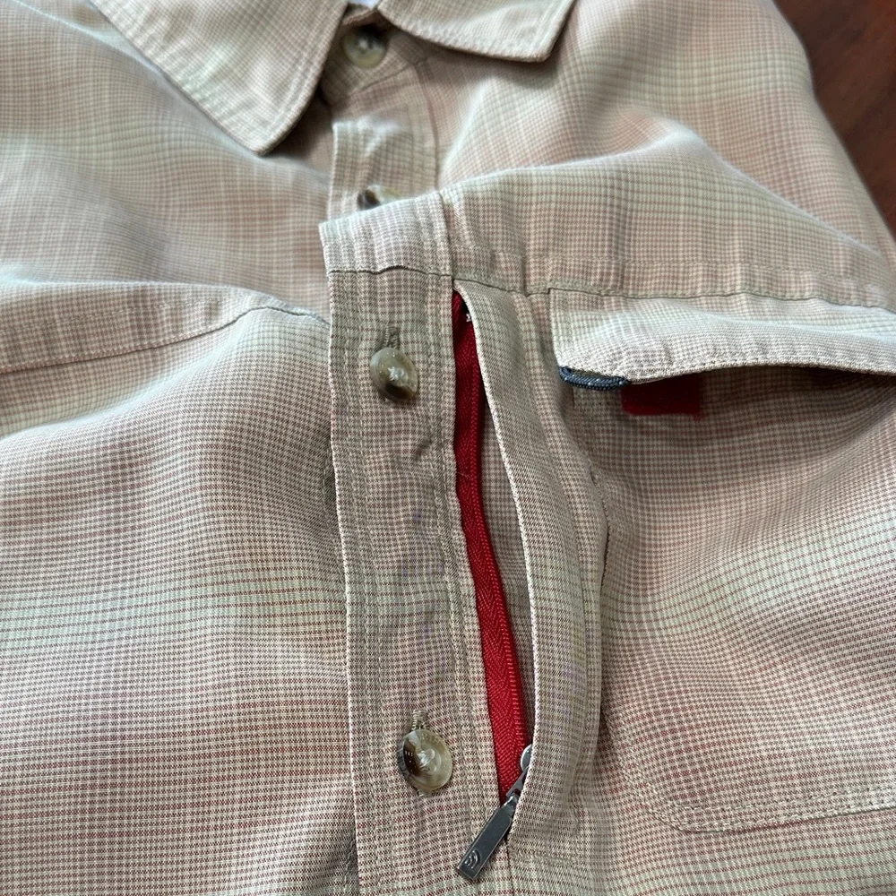 The North Face Men's Casual Tan Button Down Shirt